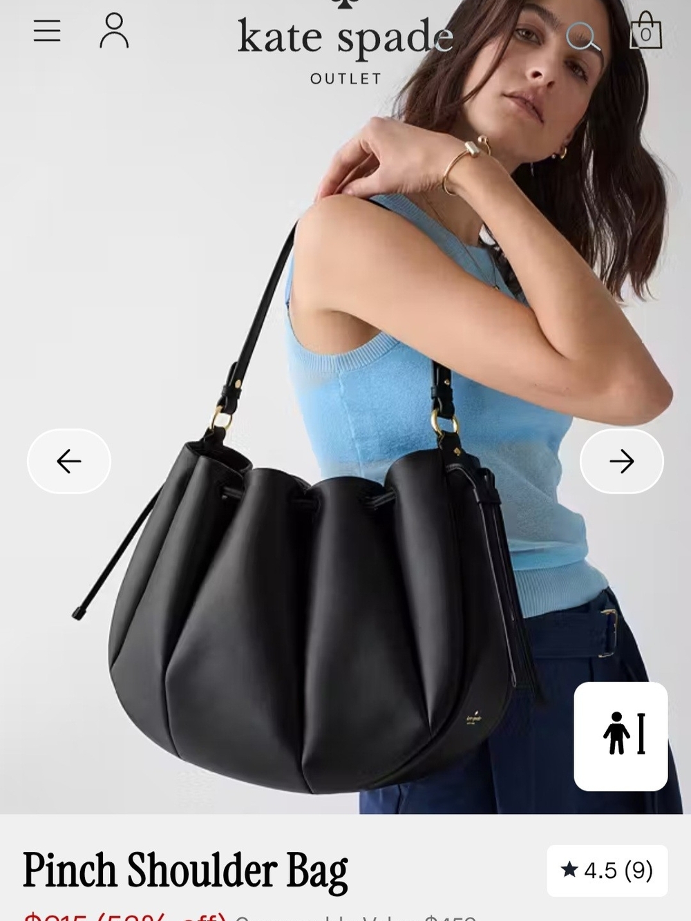 kate spade Black Pinch Shoulder Bag - Picture 4 of 8